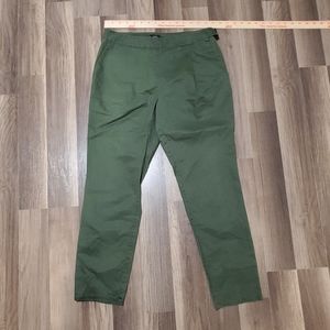 Kate Spade Saturday green lightweight pleated cropped trousers size 6